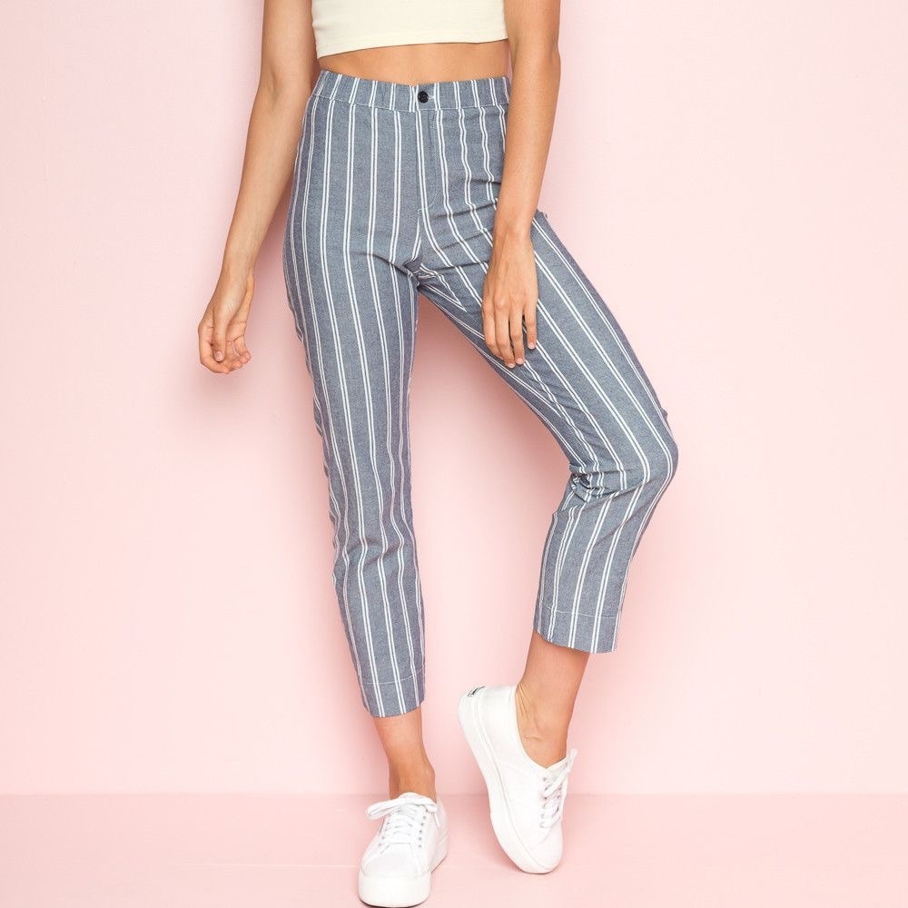 Grey striped brandy Melville Tilden pants